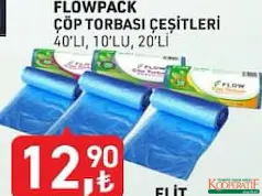 FLOWPACK ÇÖP TORBASI ÇEŞİTLERİ fiyat ve kampanya bilgisi